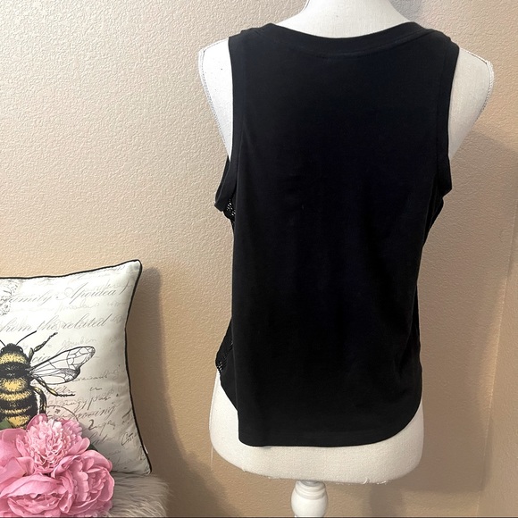 Pink Victoria’s Secret black mesh tank top medium - Picture 4 of 6